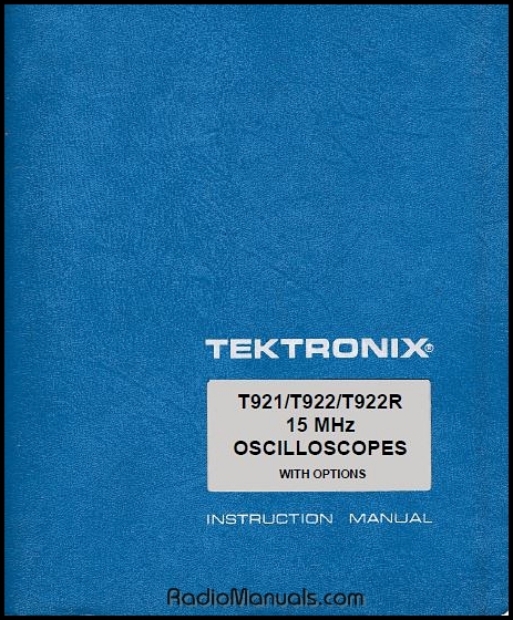 Tektronix T921 / T922 / T922R Instruction Manual
